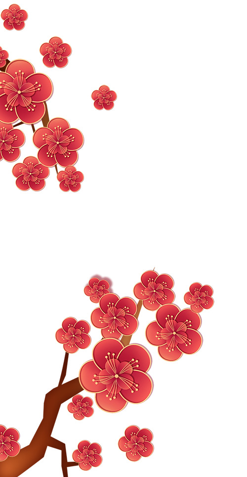 国潮年货节，春节传统梅花PNG图片，中国风动植物设计素材下载