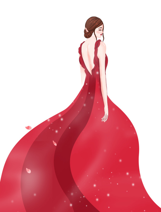 女神节手绘PNG透明图，高清人物元素，妇女节设计素材下载