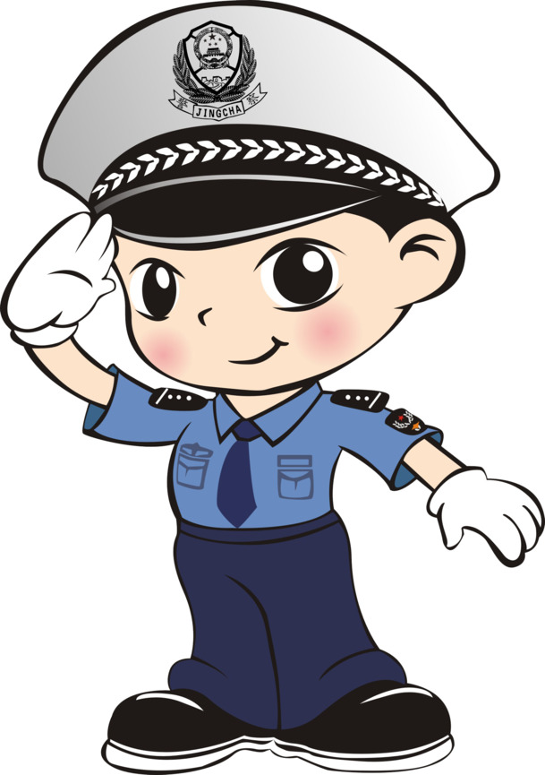 手绘警察卡通形象，高清PNG透明图+PSD设计素材，一键下载！