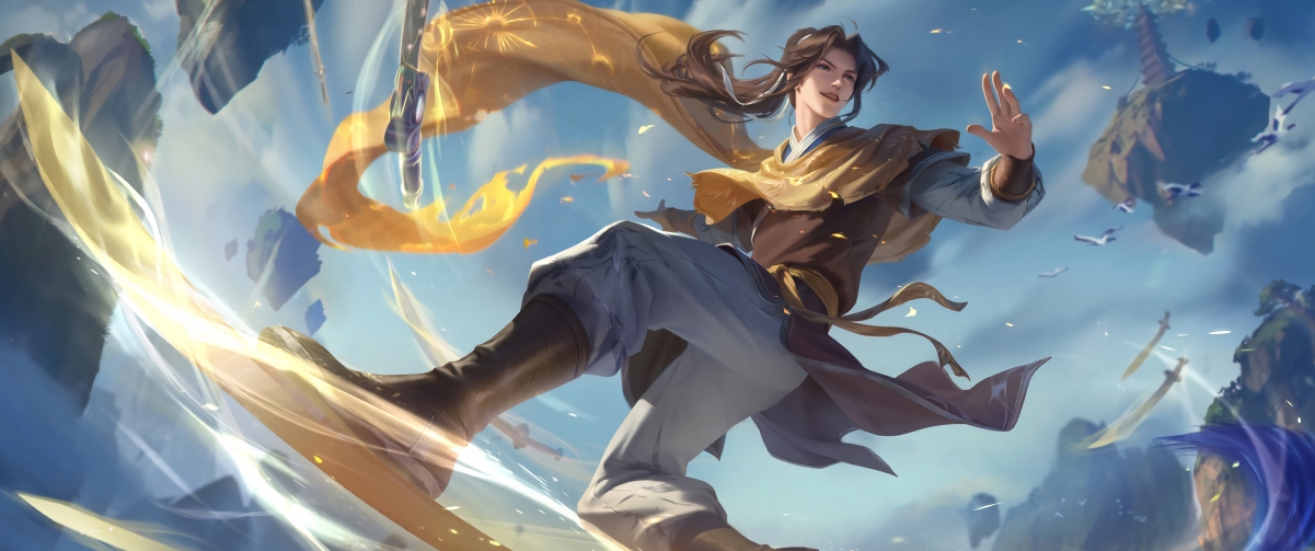 王者荣耀，曜·李逍遥专属带鱼屏壁纸，4K超清画质，3440x1440分辨率，一键下载！