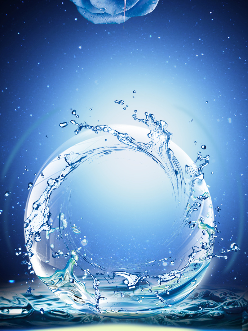 蓝色海水气泡背景素材，高清JPG/PSD，商务科技风格，免费下载