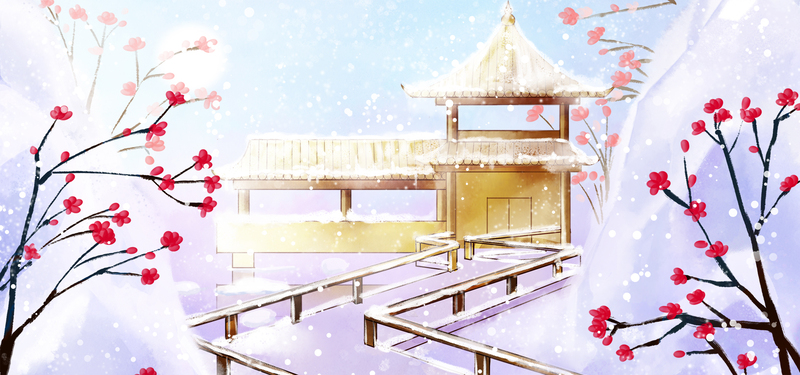 古风雪景banner高清JPG，文艺清新PSD设计素材下载