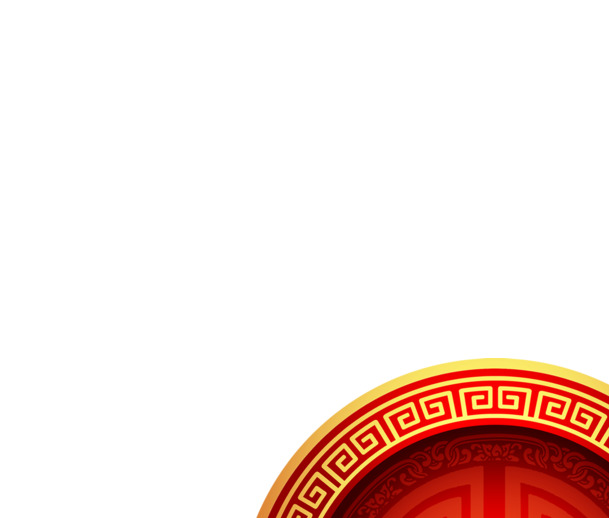 中秋佳节红色圆幅PNG素材，中国风高清透明图片，节日元素设计下载