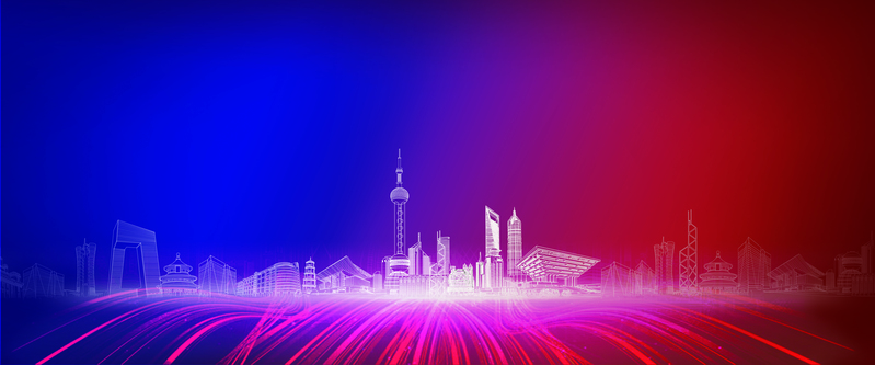 大气酷炫城市建筑平面广告，商务科技风高清JPG/PSD素材下载