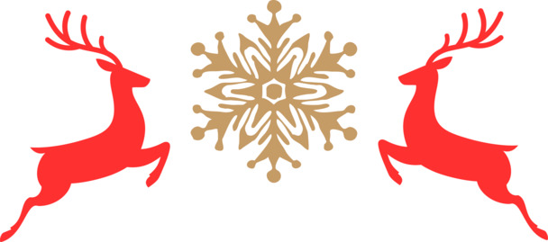 圣诞麋鹿雪花PNG透明图片，高清EPS格式节日元素，免费下载设计素材