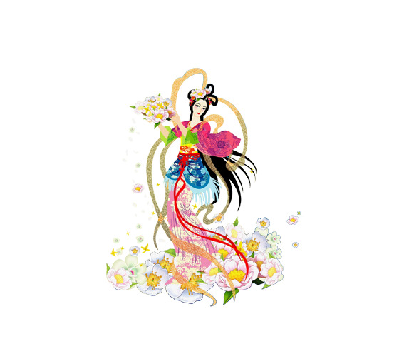 中秋节嫦娥PNG透明图，高清节日元素，设计素材免费下载