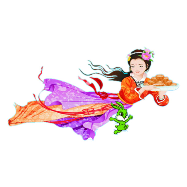 中秋佳节必备，嫦娥PNG透明高清图，创意节日元素，设计素材一键下载
