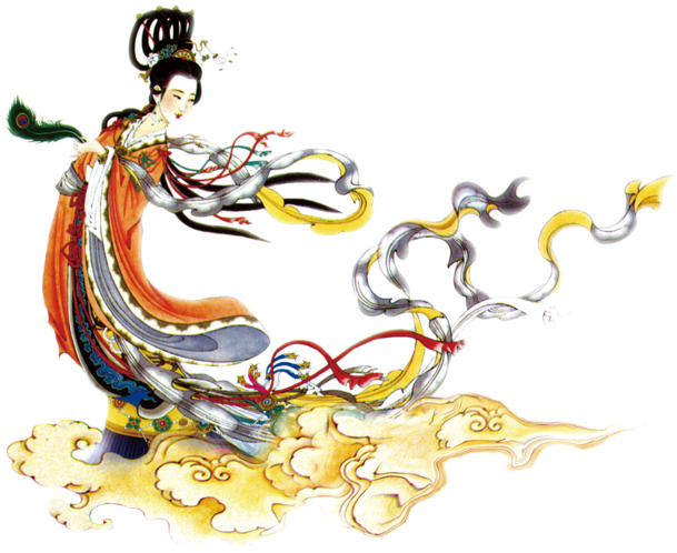 中秋节嫦娥PNG透明图，高清节日元素，设计素材免费下载