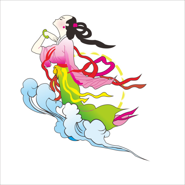 中秋节嫦娥PNG透明图，高清节日元素，设计素材一键下载