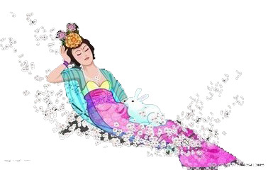 中秋手绘嫦娥，高清PNG透明图片，节日元素丰富，设计素材任你下载