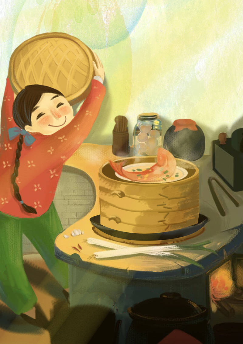 新年团圆宴，精选高清年夜饭插画JPG，卡通手绘设计素材下载