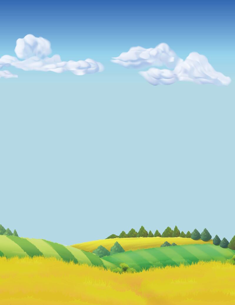 矢量手绘草原田野背景，高清JPG与AI格式设计素材，免费下载