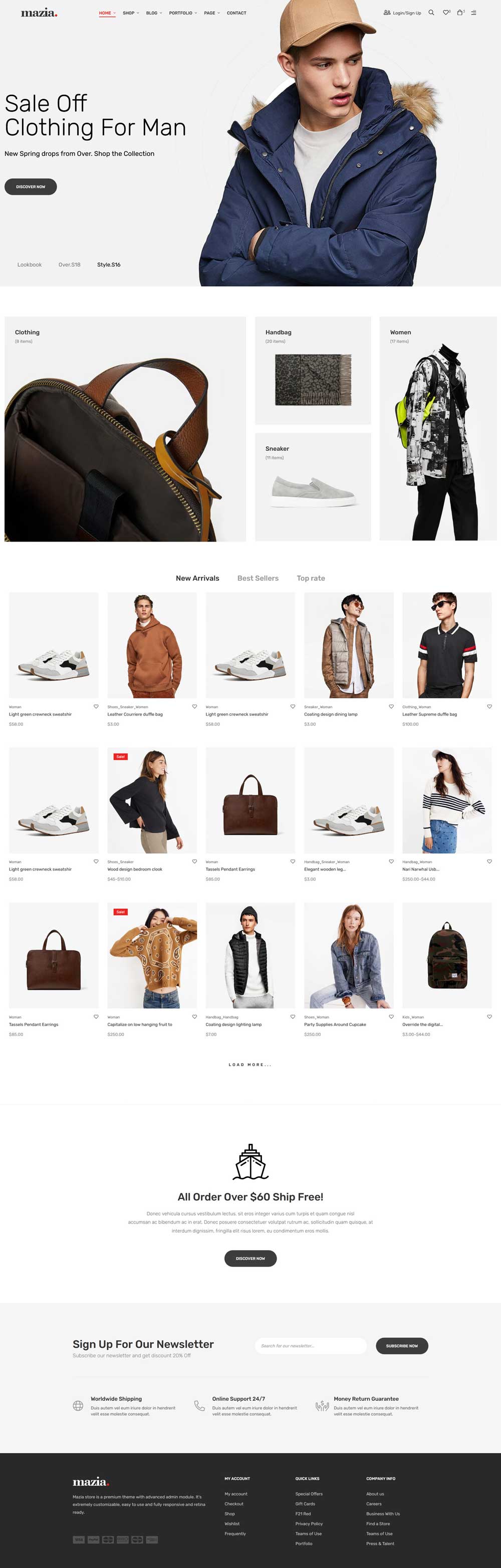 轻量级的服装销售电子商务HTML5模板