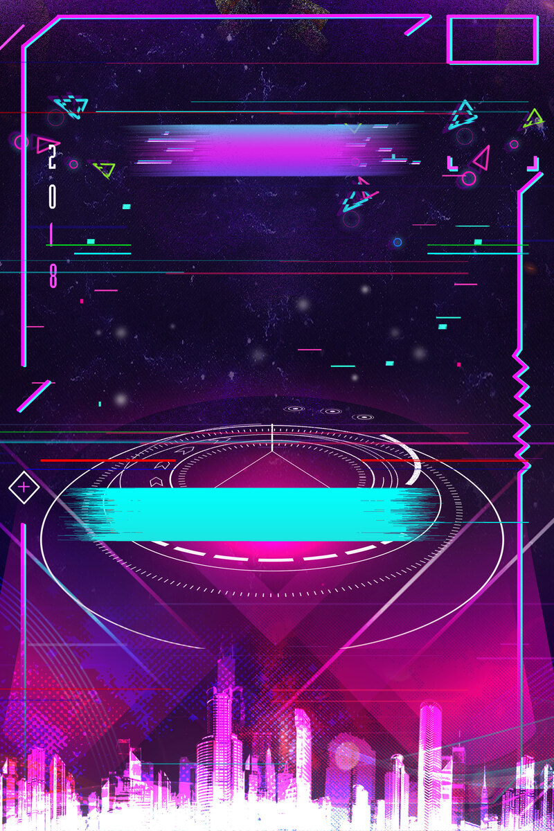 抖音风故障风促销海报，高清JPG+PSD素材，卡通手绘创意下载