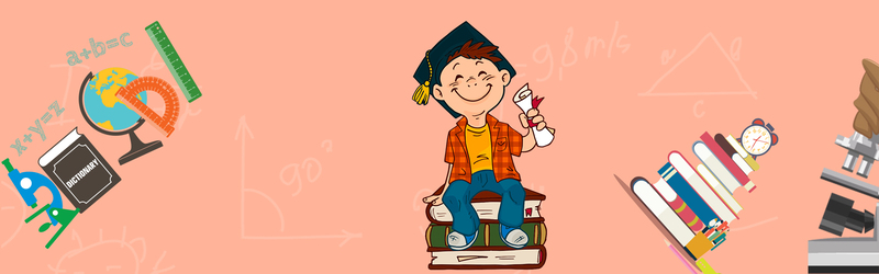 数学暑期培训，精选卡通手绘Banner背景，高清JPG/PSD下载