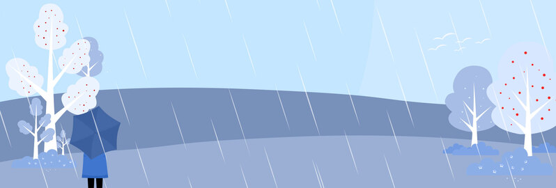 二十四节气雨水，可爱卡通Banner设计素材下载（高清JPG/手绘PSD）