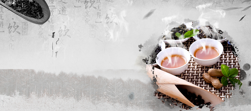 中国风茶叶文艺Banner，高清JPG与质感PSD设计素材下载