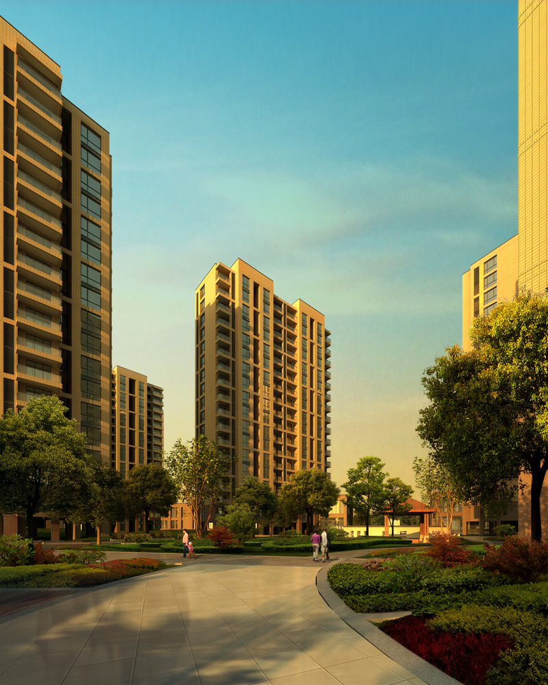 高层住宅海报背景，精选高清JPG图片素材，风景摄影设计随心下