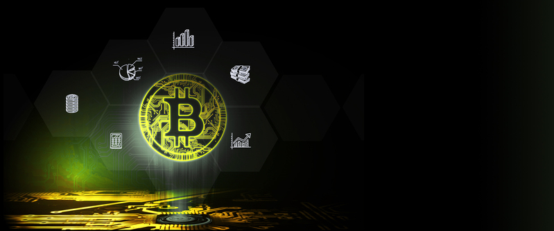 区块链比特币技术，扁平简约设计海报，高清JPG/PSD格式素材免费下载