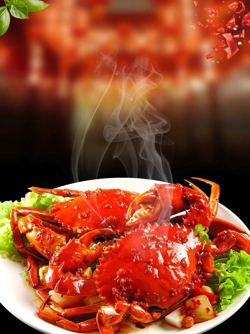 美味香辣蟹与大闸蟹美食，高清JPG与简约PSD设计素材下载