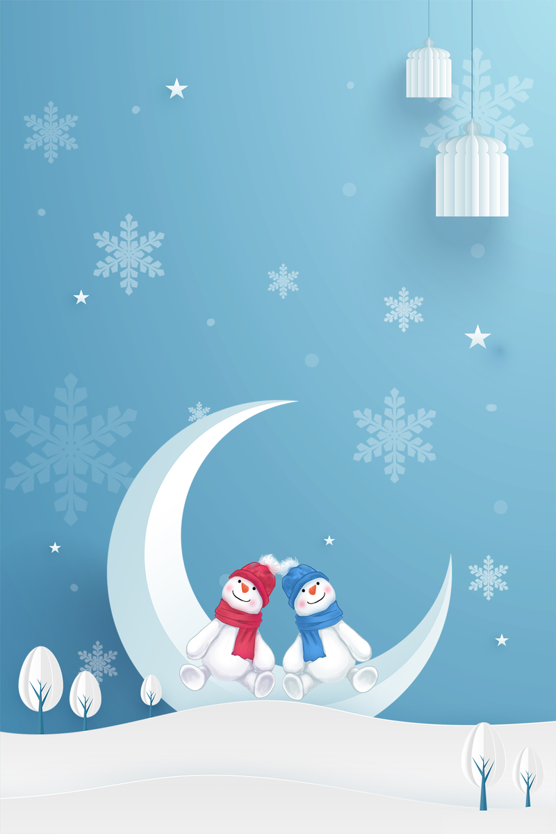 简约冬季雪花背景图，高清JPG与扁平PSD设计素材下载