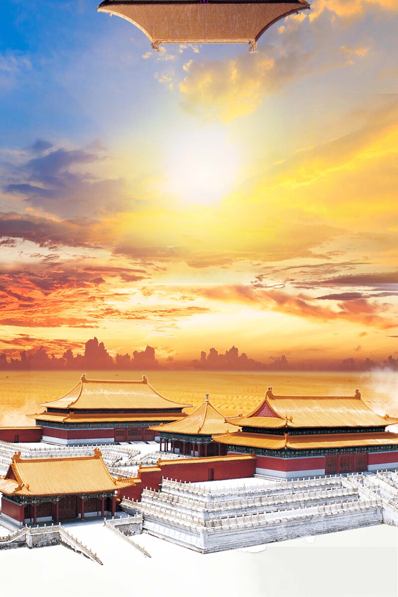 故宫旅游海报，简约创意，高清JPG&PSD设计素材下载