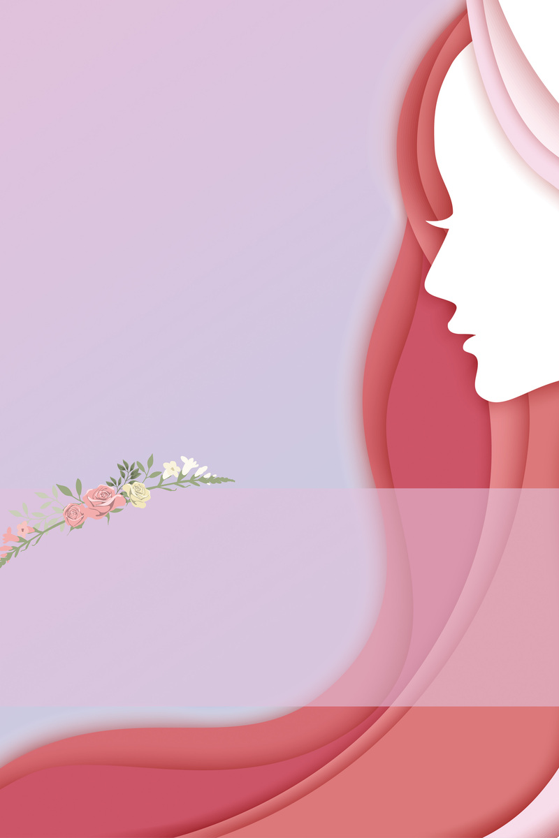 粉色扁平化女人节海报，高清JPG与简约PSD素材下载