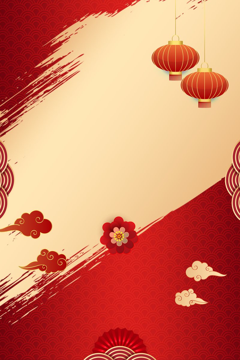 创意年货节背景图，高清JPG+扁平简约PSD设计素材，一键下载！