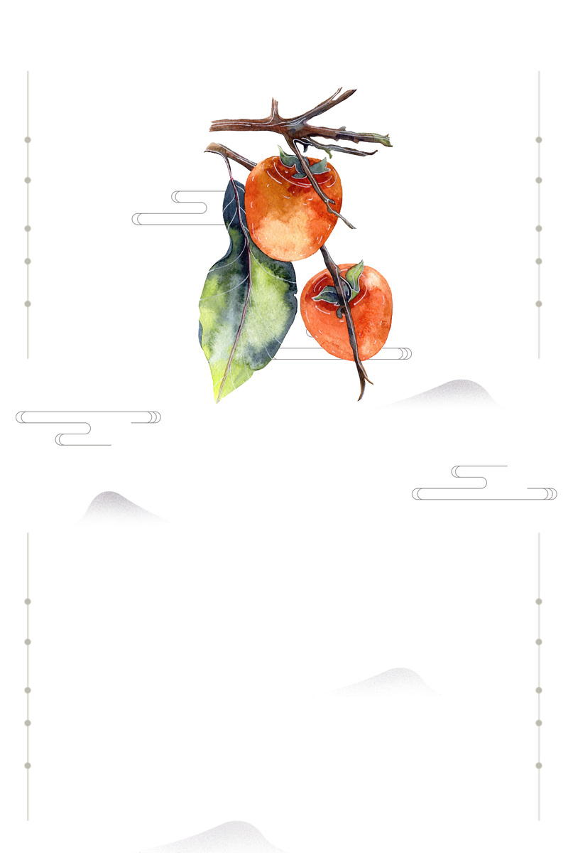 霜降节气简约背景图，高清JPG与扁平PSD设计素材免费下载