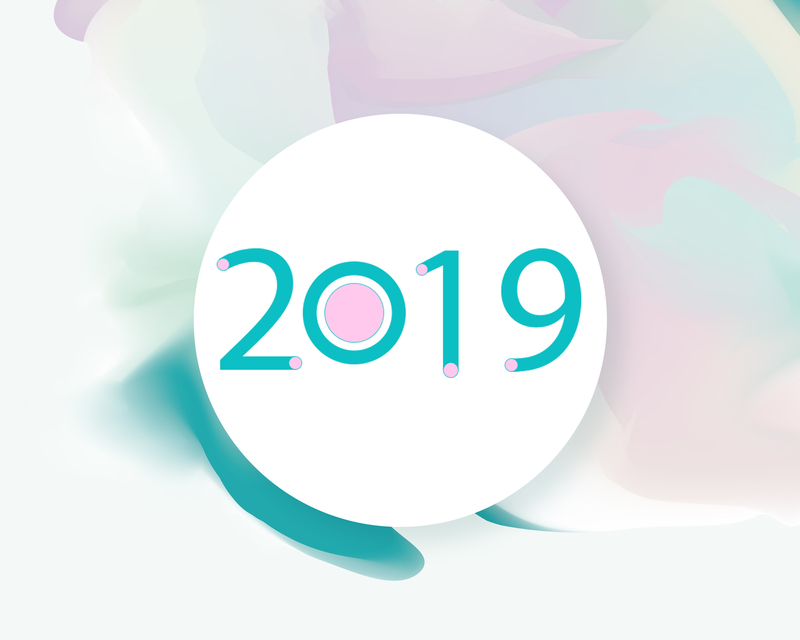 2019猪年台历封面设计素材，马卡龙柔色渐变，扁平简约，高清JPG/PSD下载