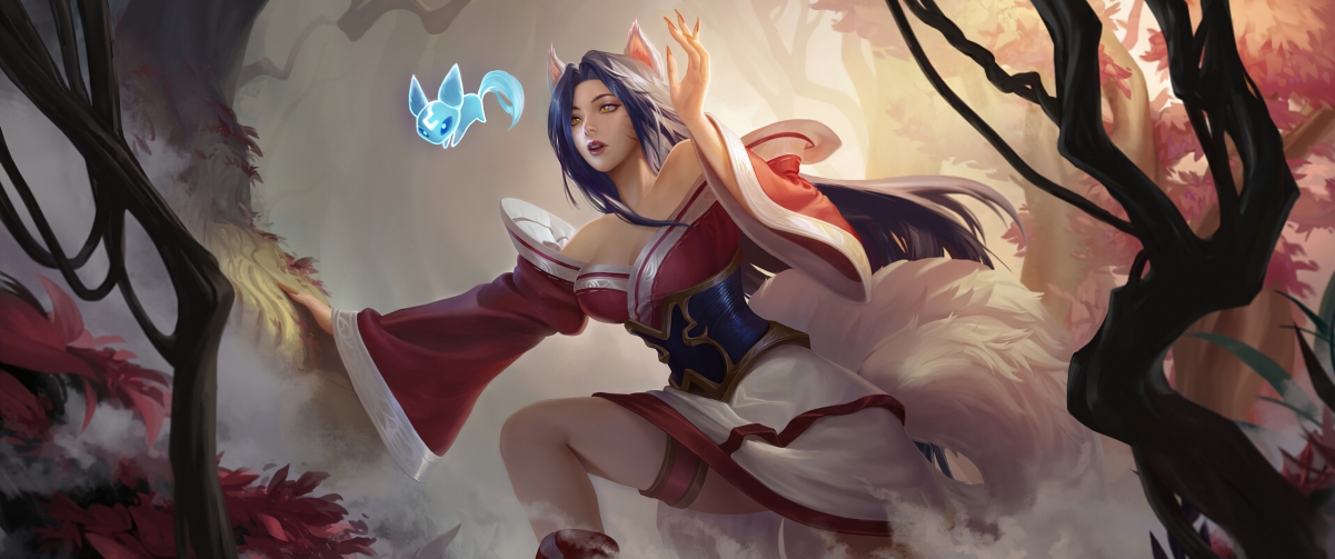LOL英雄联盟，九尾妖狐阿狸绝美原画，4K超清同人壁纸，带鱼屏专属，高清3440x1440下载
