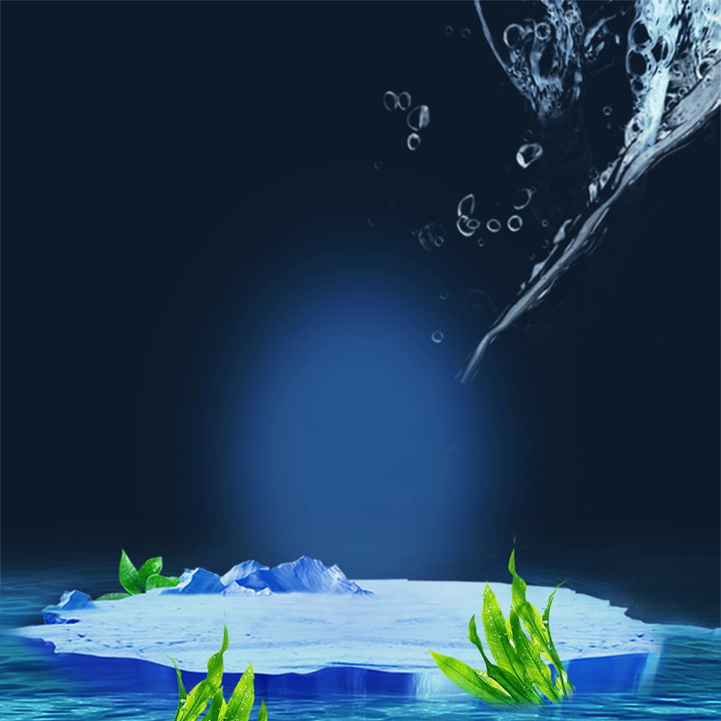 蓝色水纹海藻面膜海报背景，简约高清JPG/PSD设计素材下载