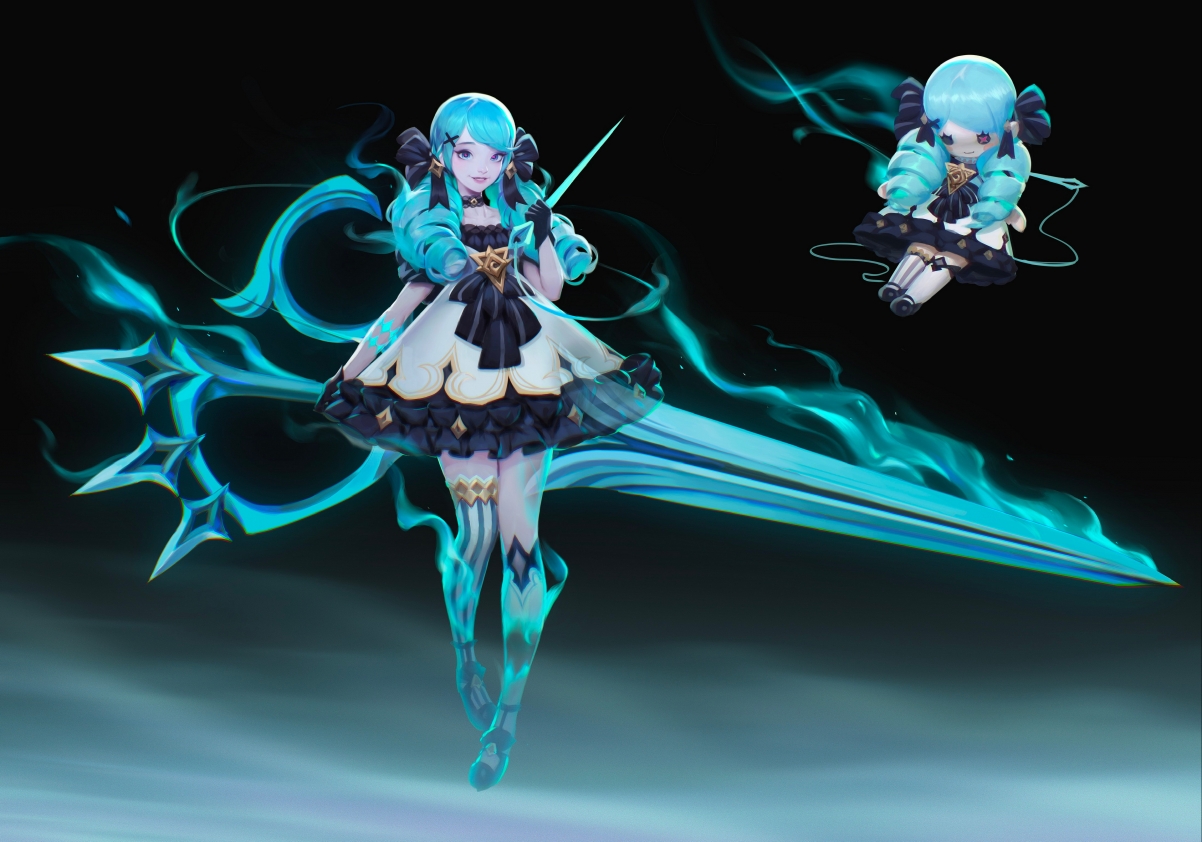 LOL英雄联盟，灵罗娃娃格温原画，绝美同人4K桌面壁纸，高清3840x2691，一键下载！