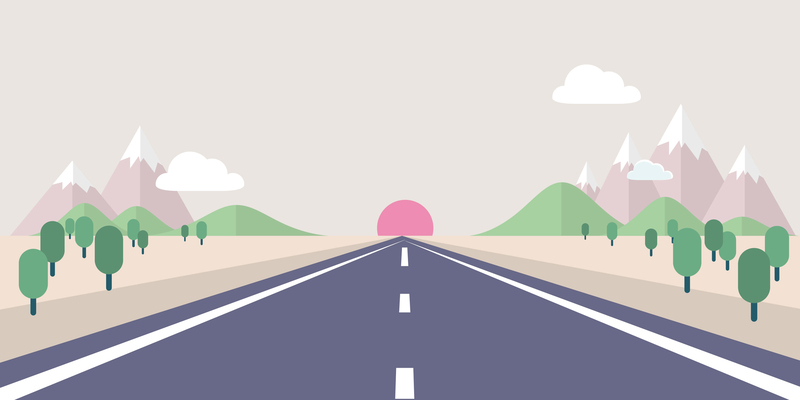 矢量扁平手绘透视公路背景图，高清JPG/简约AI格式，免费下载