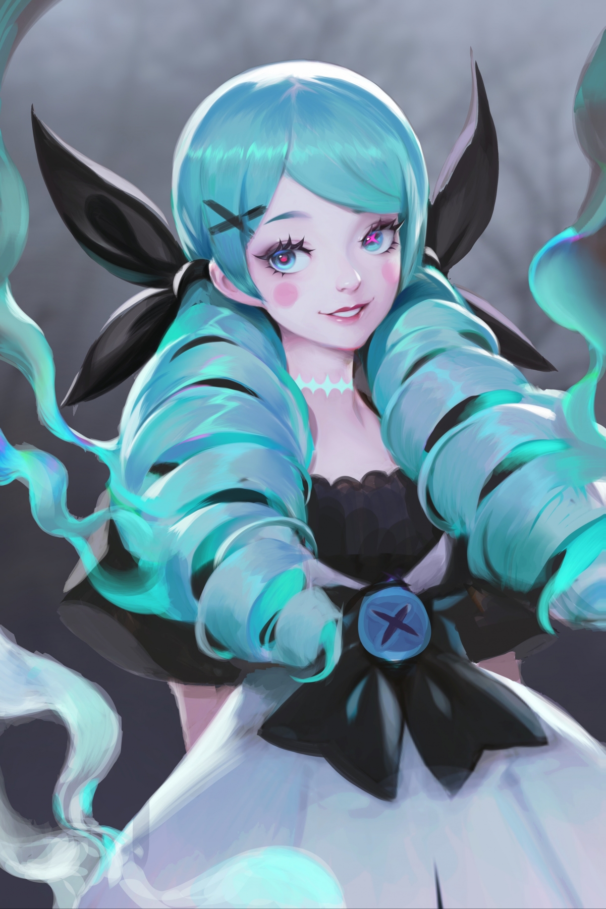LOL英雄联盟，灵罗娃娃格温原画同人，超清竖版4K手机壁纸，3072x4608高清下载