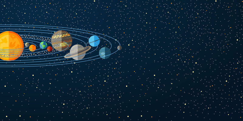 太空宇宙矢量背景图，高清JPG与简约AI格式，手绘扁平化设计素材下载