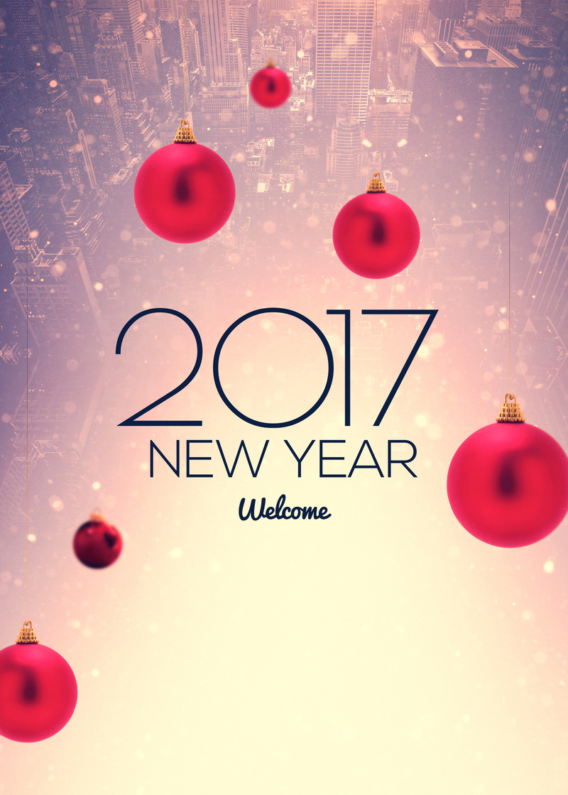 2017双节同庆唯美海报模板，高清JPG/简约PSD，免费下载