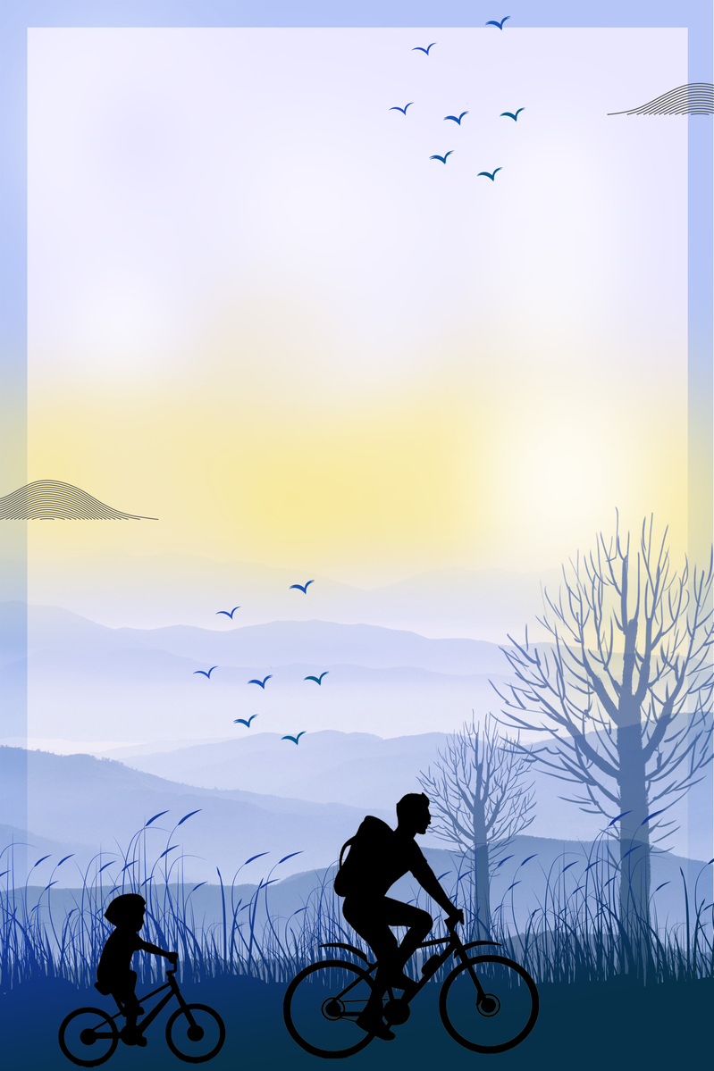父爱如山，父亲节创意海报设计素材，扁平简约风格，JPG/PSD高清下载