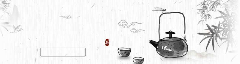 茶道中国风，水墨风促销banner，扁平简约设计，高清JPG/PSD下载