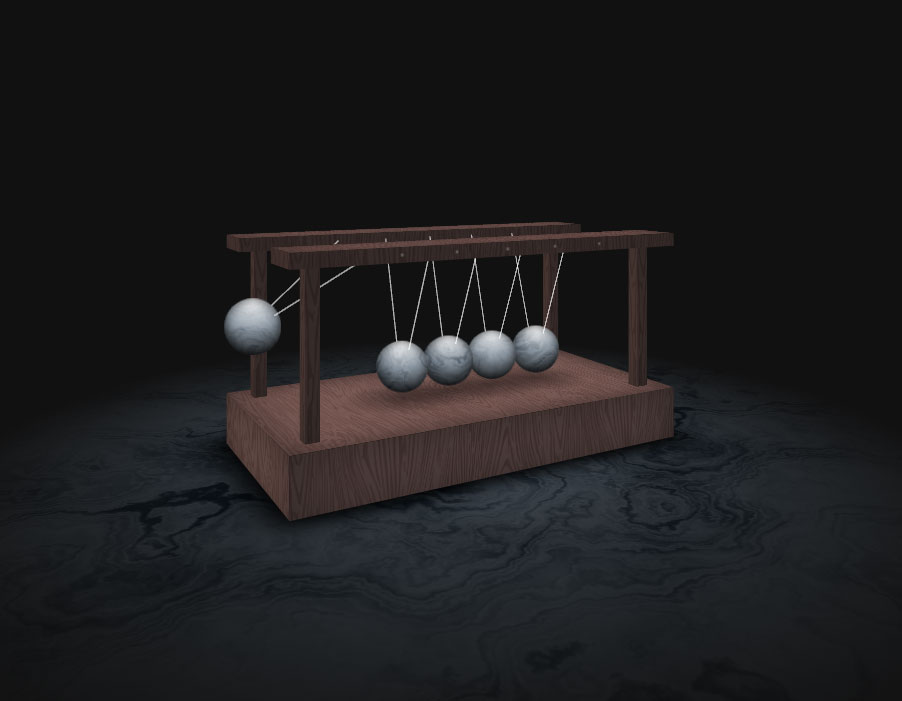 3D逼真的吊摆球动画特效