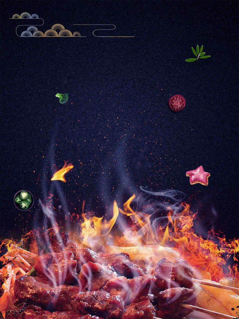 烧烤大排档美味盛宴，高清海报与简约设计素材，JPG/PSD格式下载