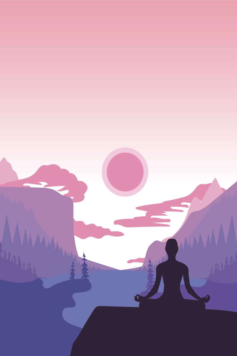 户外运动剪影，简约紫色矢量插画背景，高清JPG/AI格式设计素材下载