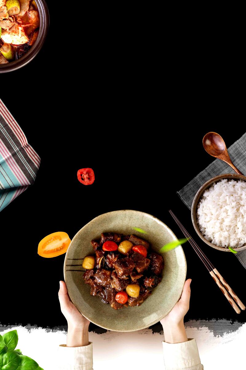 简约美食海报设计素材，高清JPG与扁平PSD格式，舌尖美味尽在其中
