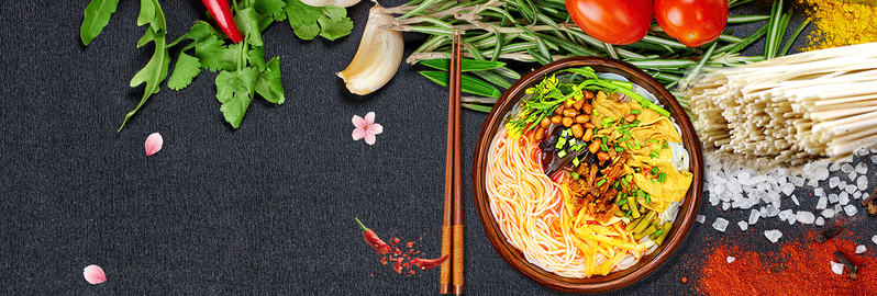 黑金风格挂面食品淘宝Banner素材，JPG/PSD高清下载