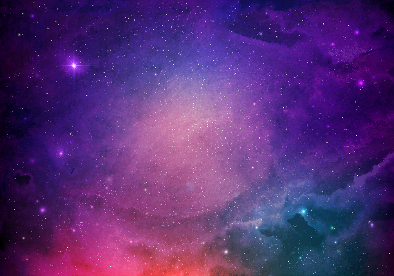 水彩梦幻星空渐变，紫色宇宙背景海报，高清JPG/AI设计素材下载