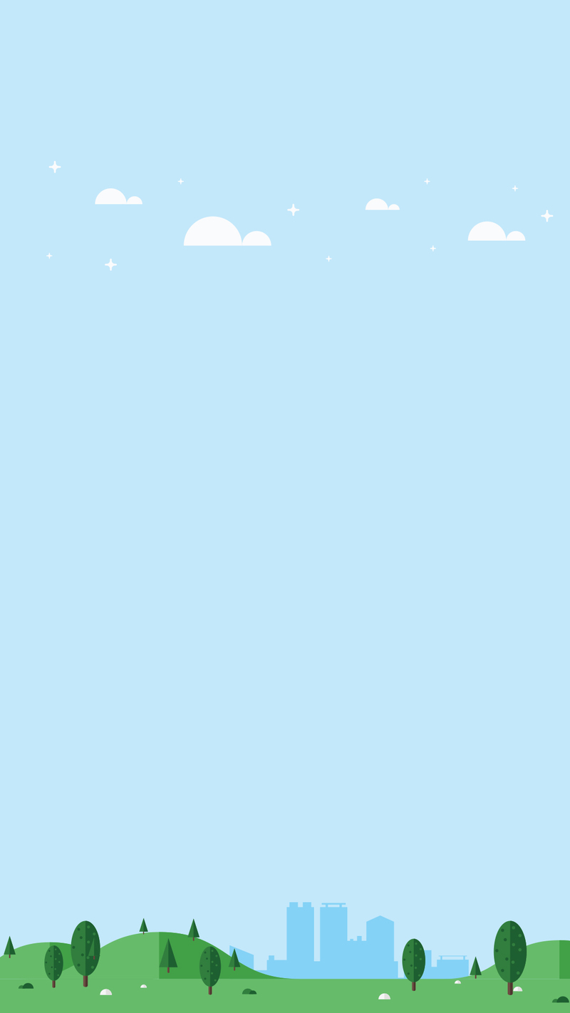 扁平绿色树木背景图，助力文明城市H5设计，高清JPG/简约PSD素材下载