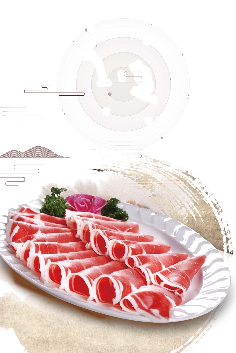 美食涮羊肉宣传海报，高清JPG与简约PSD设计素材，一键下载！