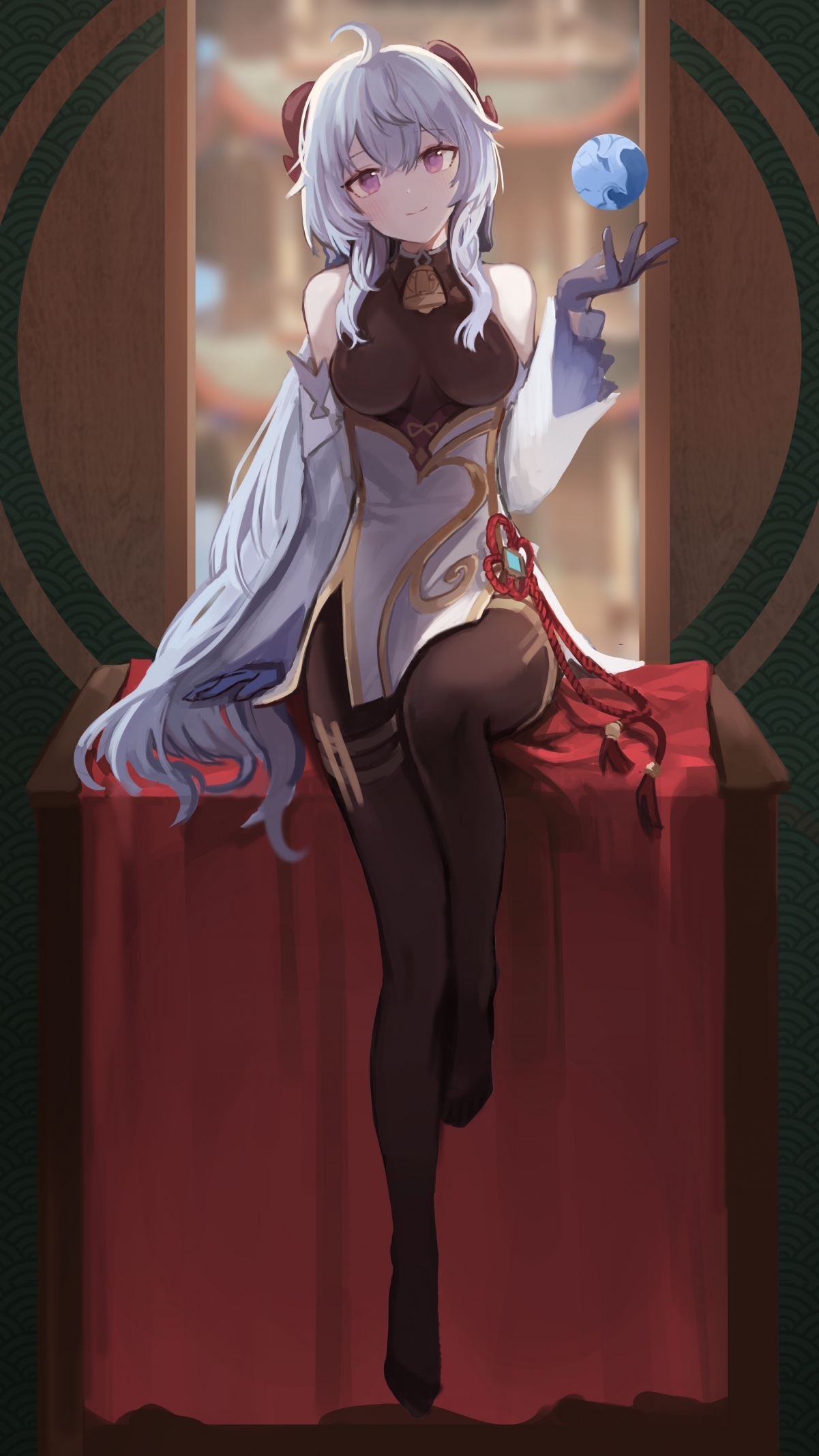 原神甘雨绝美黑袜腿，超清4K手机壁纸，2160x3840高清下载