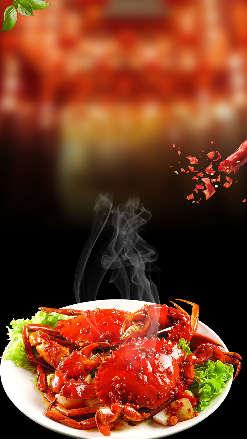 香辣蟹与大闸蟹美食图集，高清JPG+扁平PSD设计素材下载