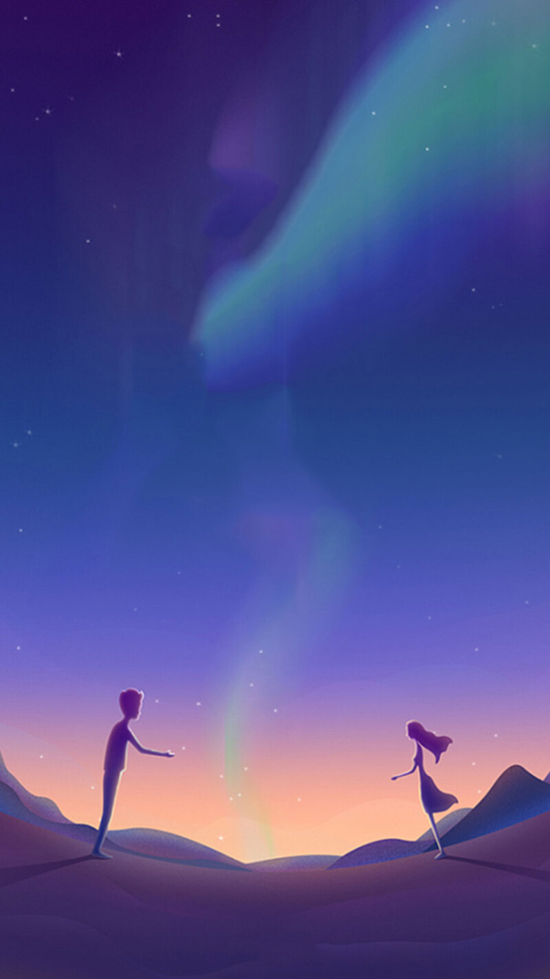情人节星空紫浪漫背景，高清JPG&简约PSD设计素材下载